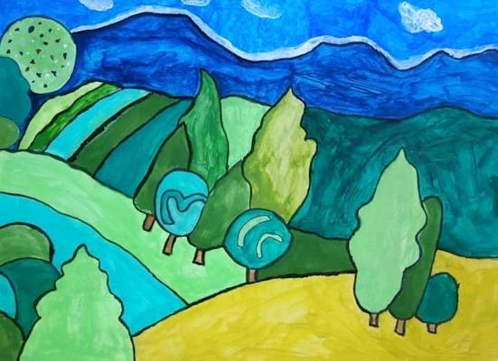 Пейзаж в зелено