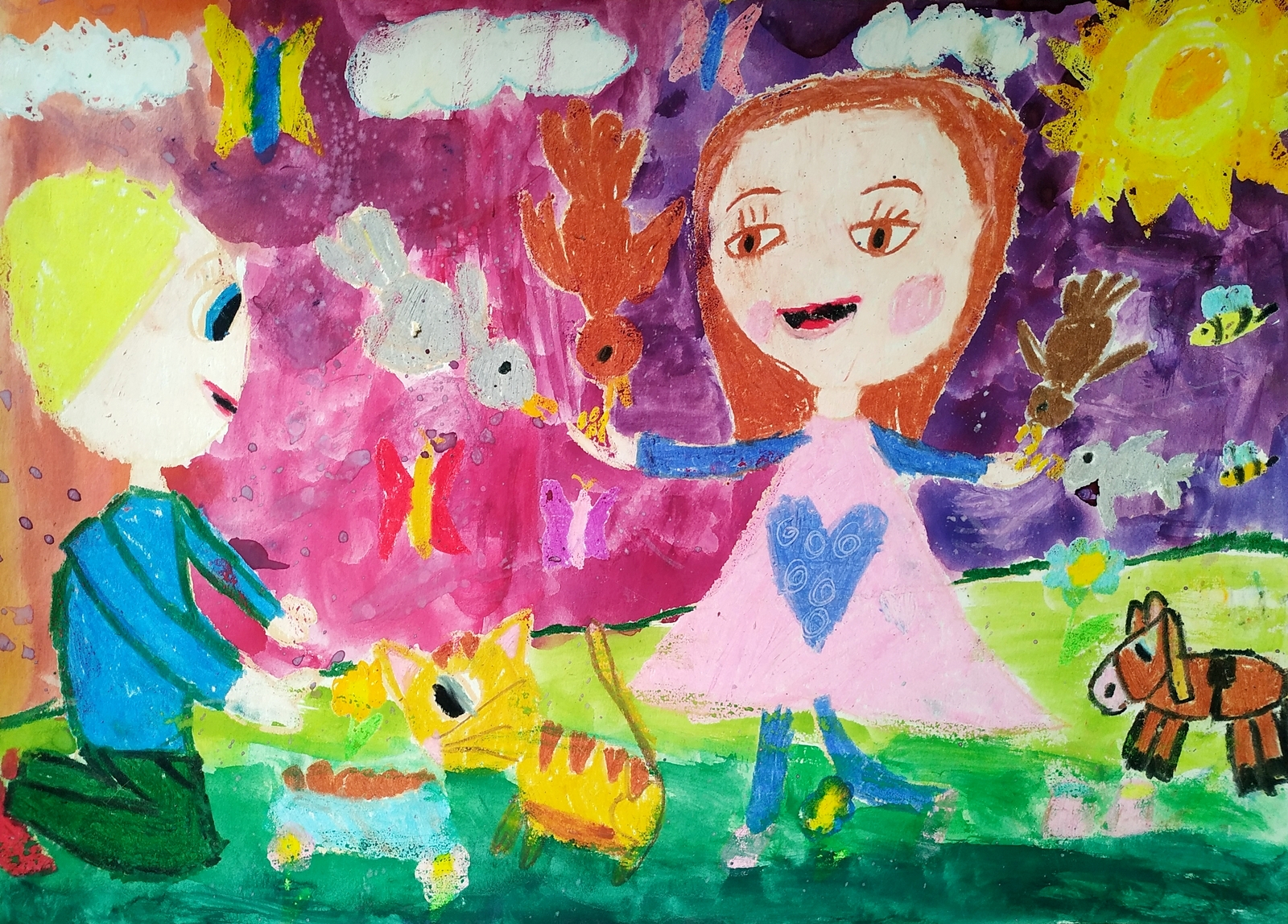 "Храна за птици и животни". Анна Здравкова Здравкова, 9 год.