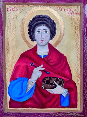 Икона на Св. Пантелеймон, Ива Рускова, 11 г.