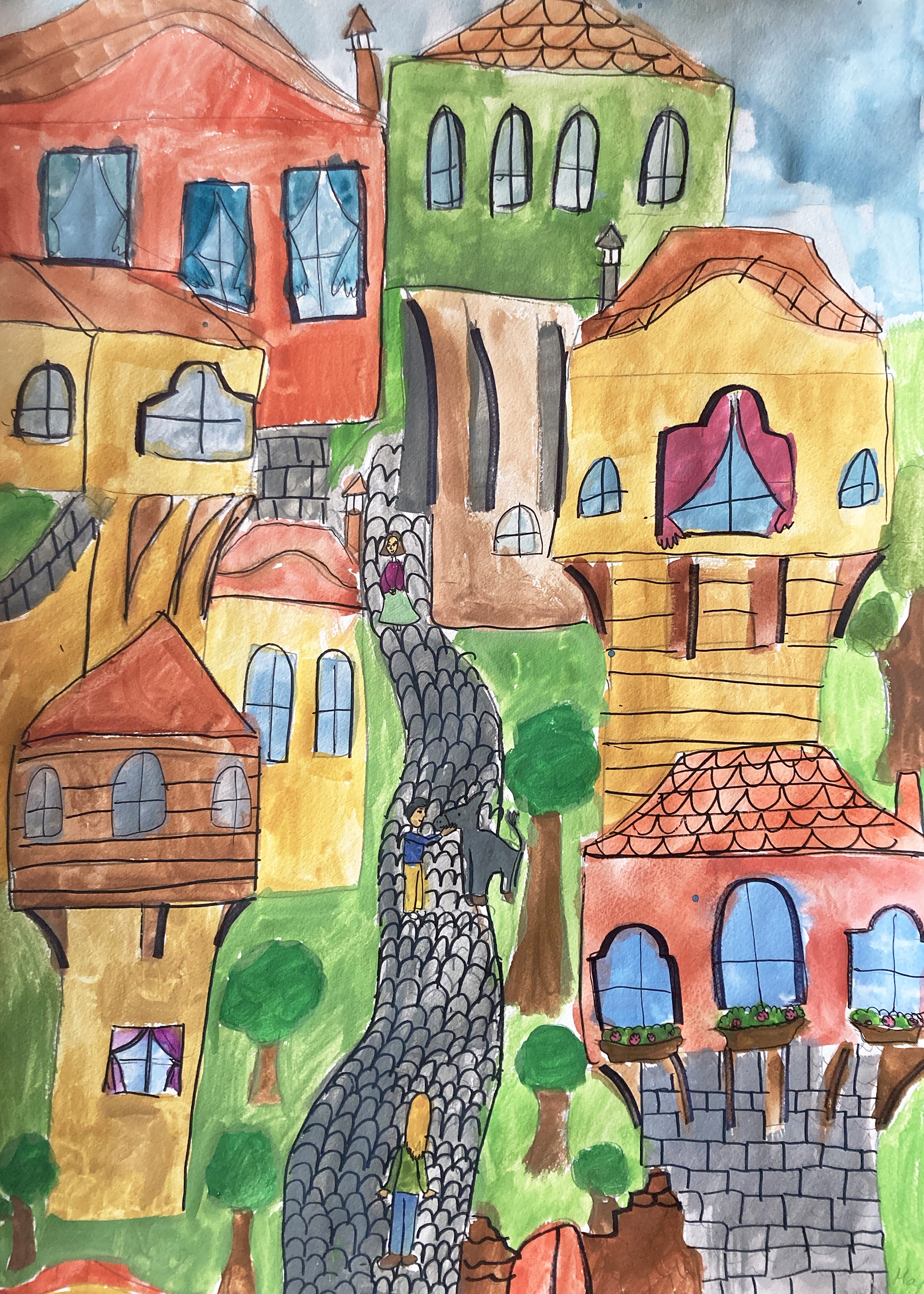 Пейзаж с възрожденски къщи