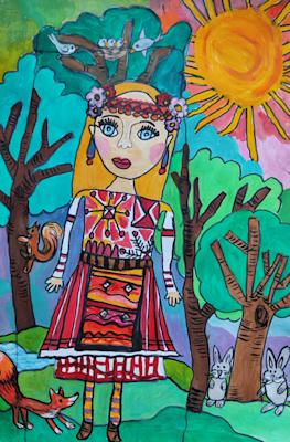 "Разходка в гората". Виктория Виктор Николова, 8 год.