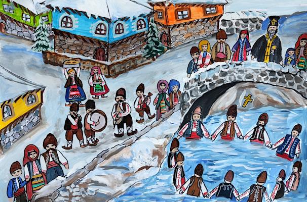 "Богоявление - изваждане на кръста". Кремена Готованска, 9 год.