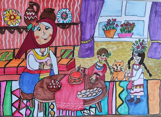 "Боядисване на яйца". Благовеста Василева, 9 год.