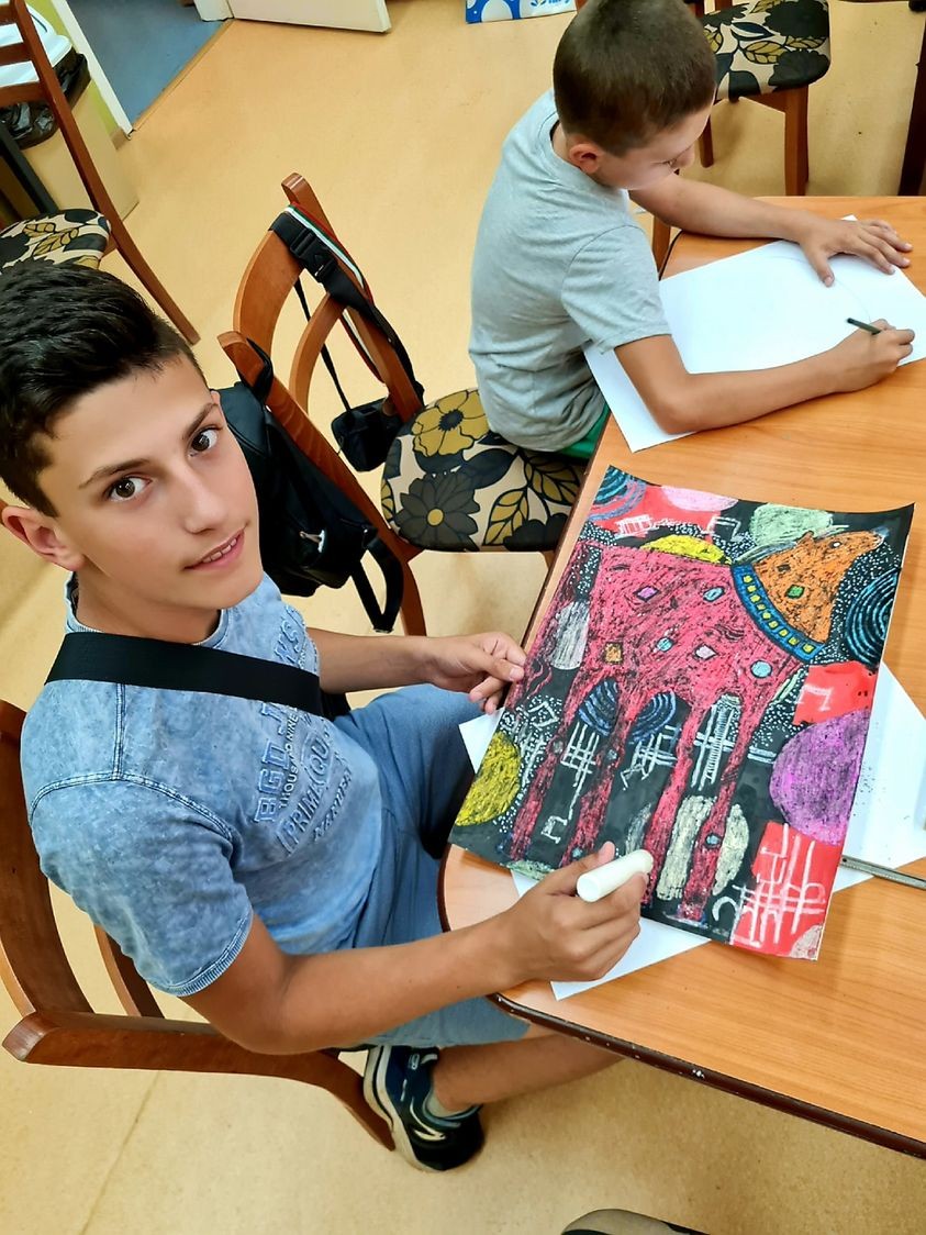 Димитър в процес на работа