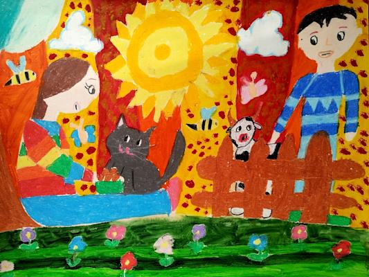 "С обич към животните". Гизем Османова Вехбиева, 10 год.