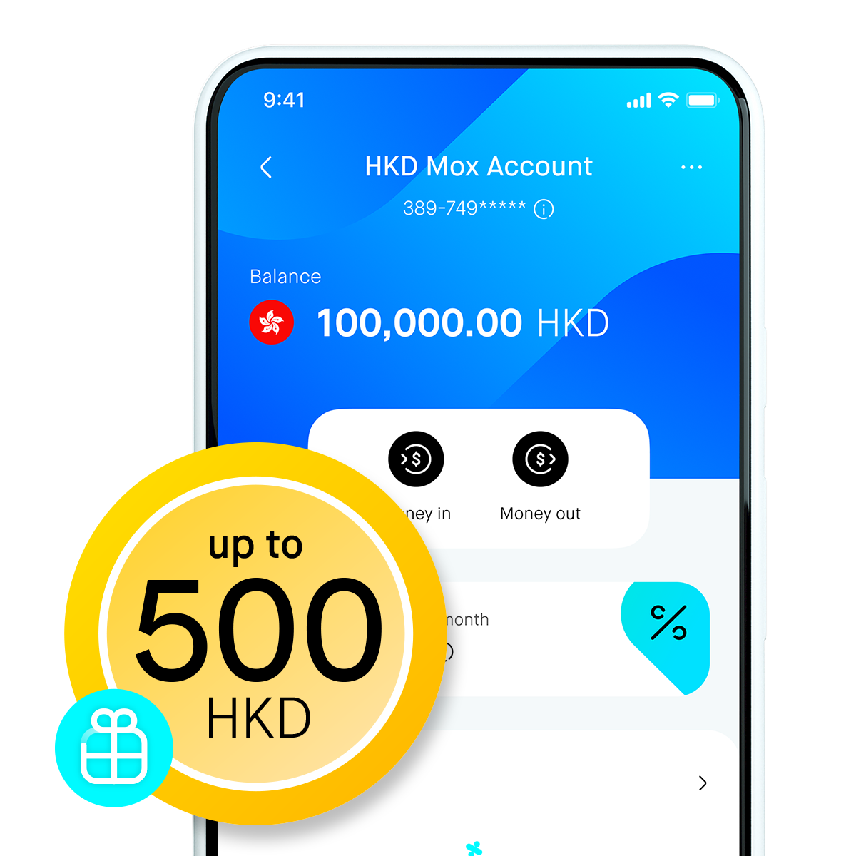 Welcome reward 3: Earn up to HKD500 deposit reward – like getting 3% savings interest!
