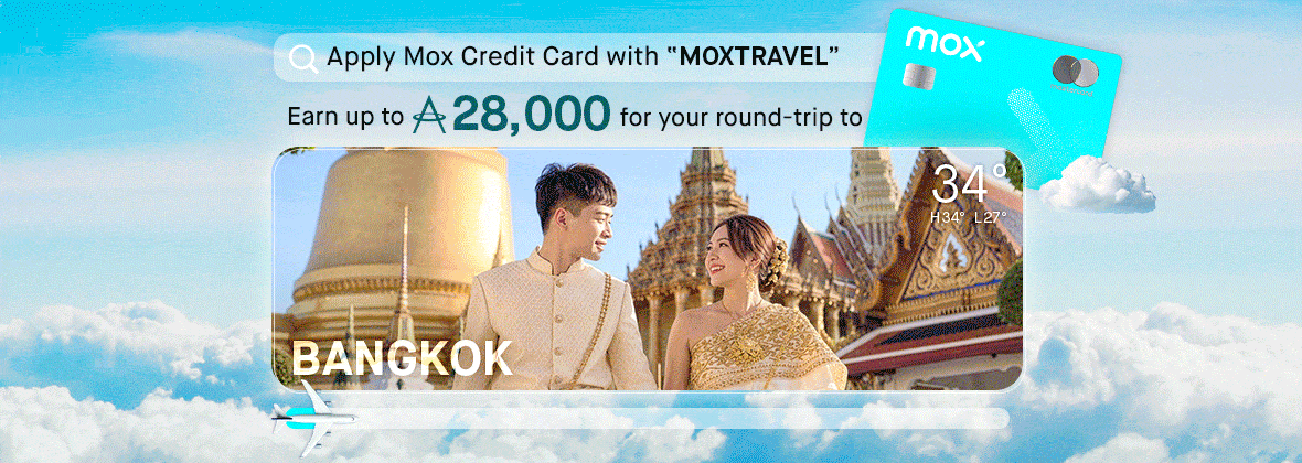 Travelling on your mind 24/7?✈️ Open Mox Account with ‘MOXTRAVEL’, spend and save to earn up to 28,500 miles!