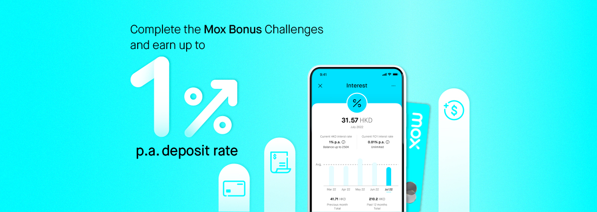 Unlock up to 1% p.a. deposit rate with Mox Bonus 