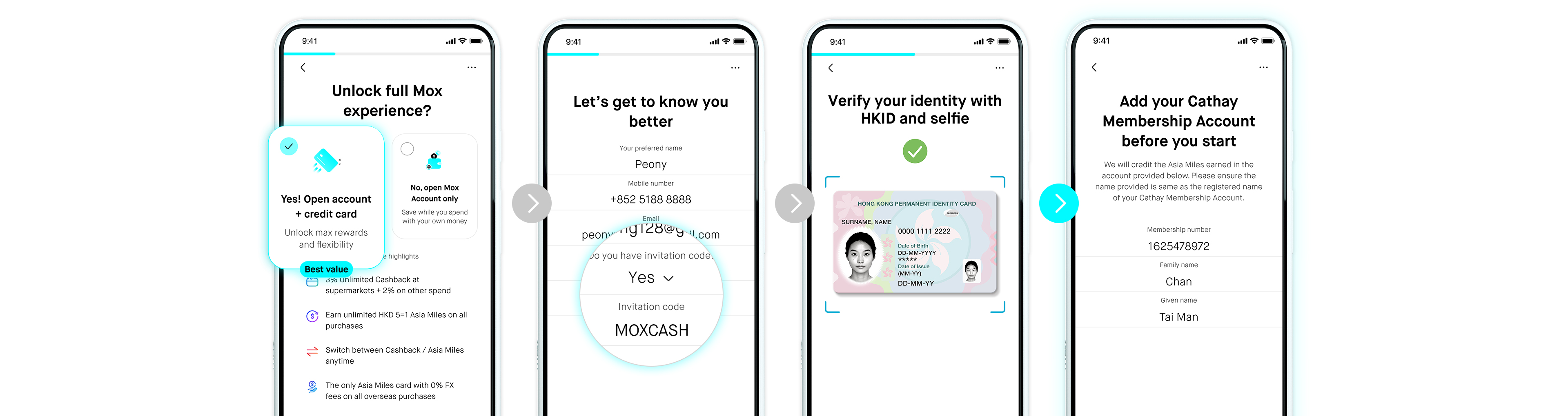 Open account steps - MOXCASH