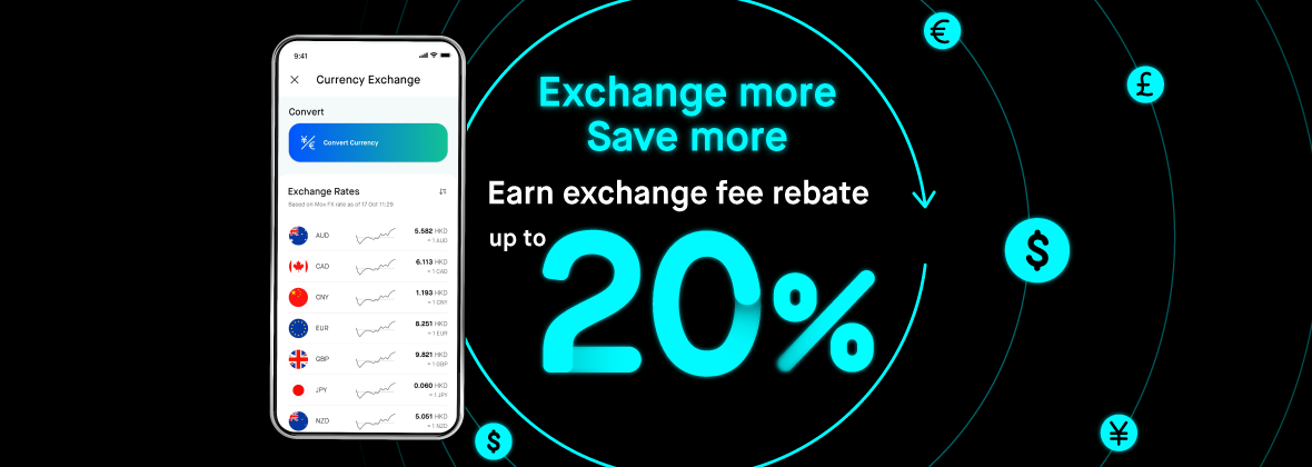 Exchange more currencies to enjoy more fee rebate! 