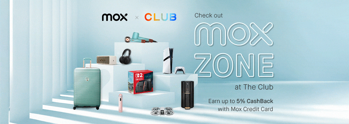 Mox Zone is now on The Club – enjoy year-round deals + up to 5% CashBack