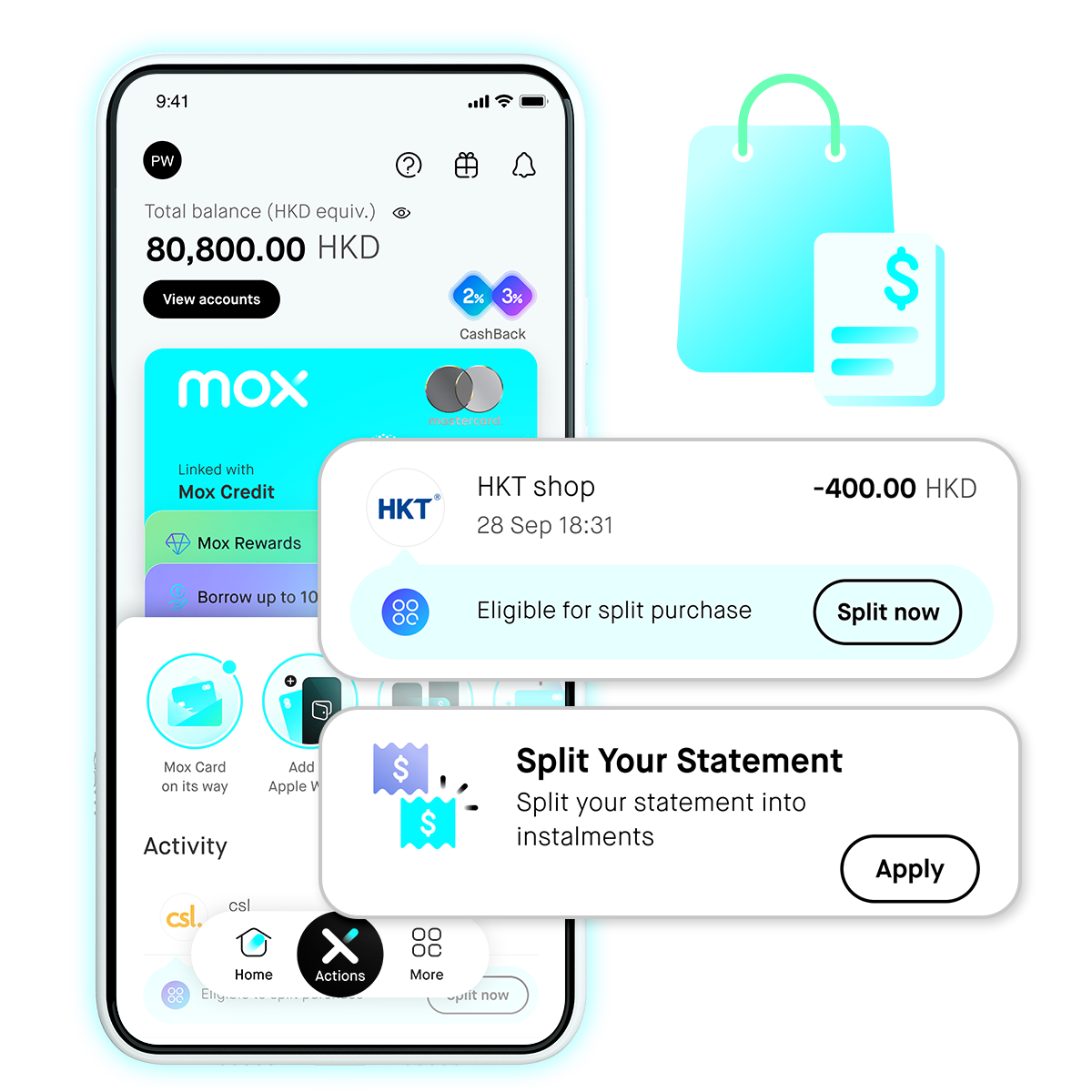 Split Purchase / Split Your Statement, it’s all up to you⁷