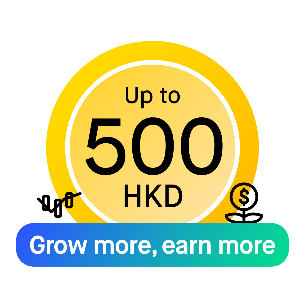 Welcome reward 2: Grow more, earn more, up to HKD500 cash rewards