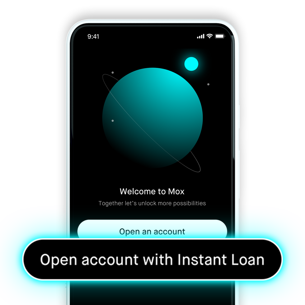 Open Mox Account with Instant Loan, all in one go