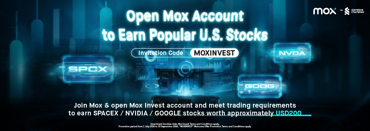 Join Mox & Invest with invitation code "MOXINVEST" — get FREE SpaceX/NVIDIA/Google stocks worth approximately USD200 & more rewards