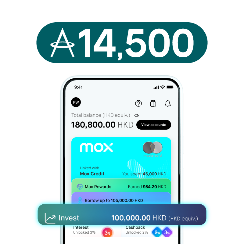 Reward 1: Join Mox Invest to earn 14,500 Asia Miles