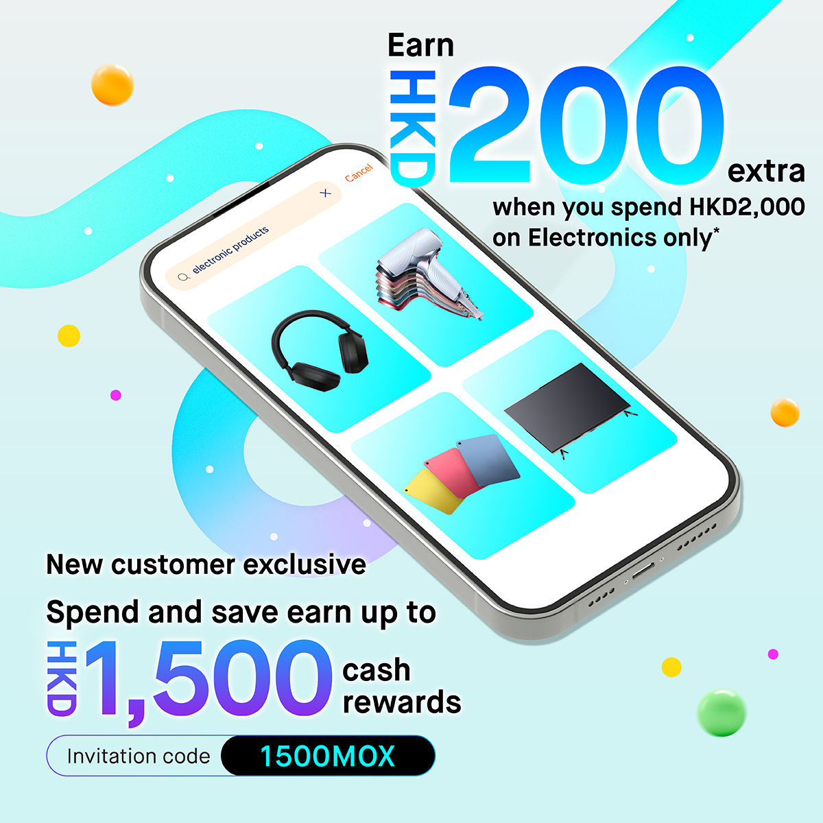⚡Limited Time Bonus: Extra HKD200 on Electronics*