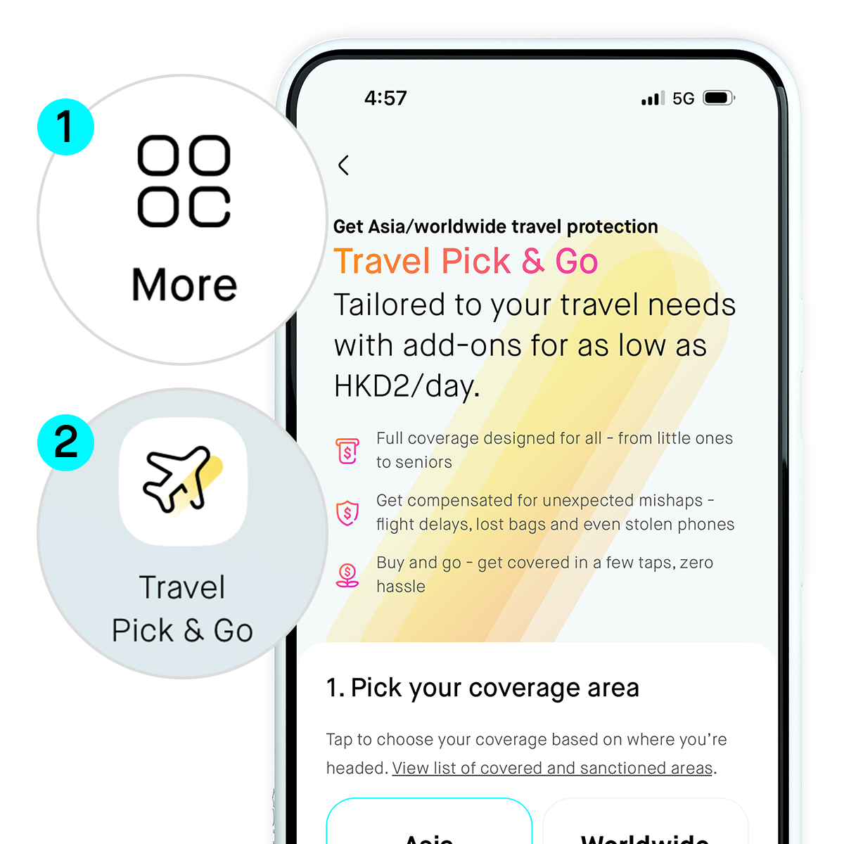 Unlock your Travel Pick & Go in just a few taps