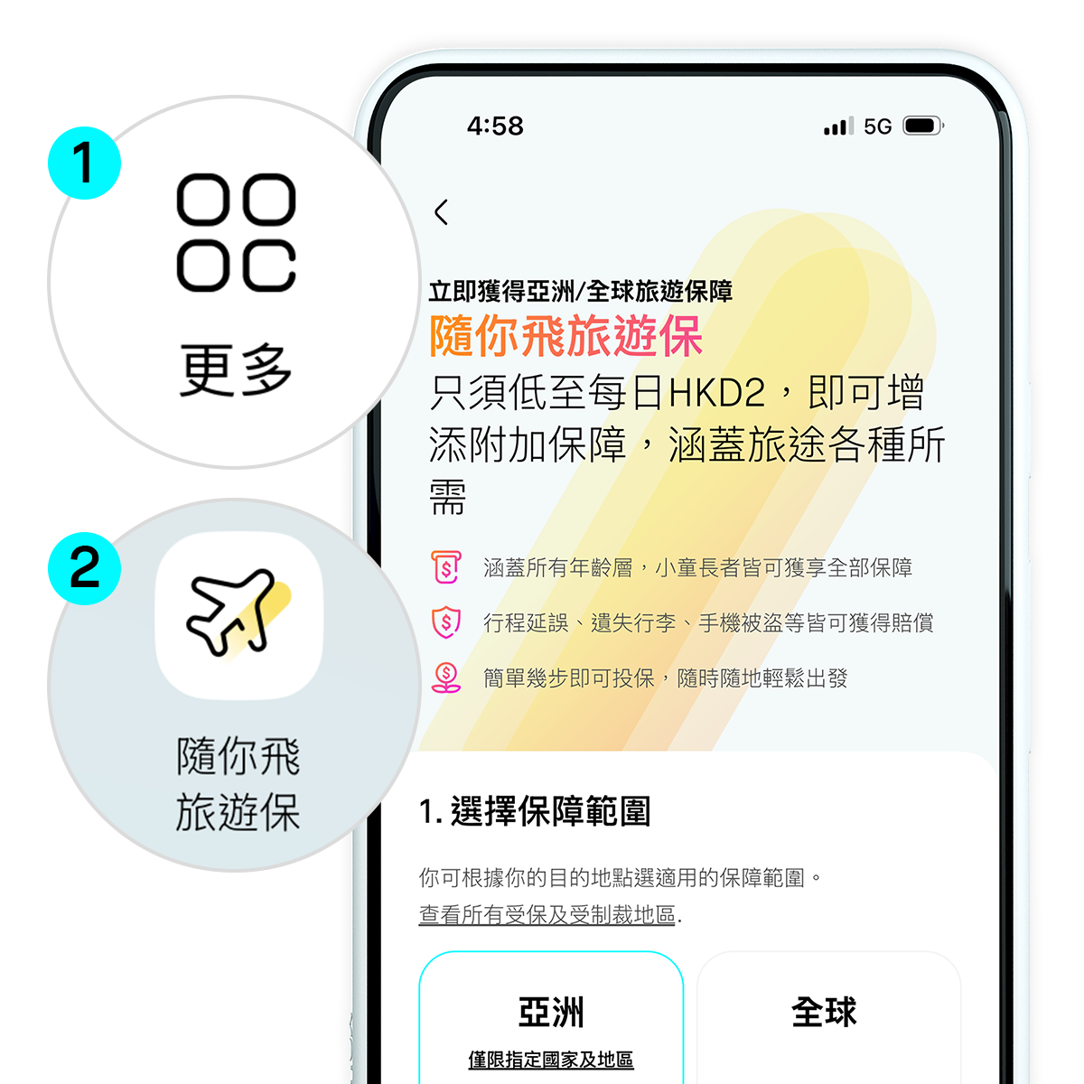 簡單幾步申請，旅途全程安心 