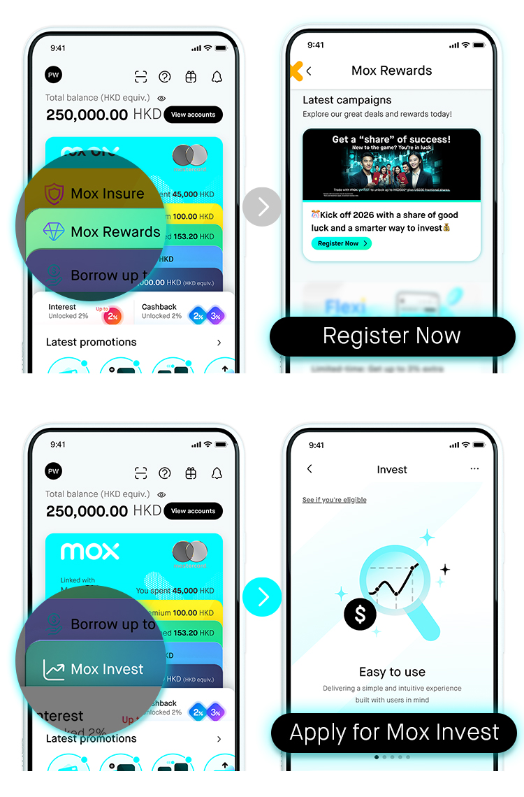 Ready to invest smarter? Register reward and open your Mox Invest account now!