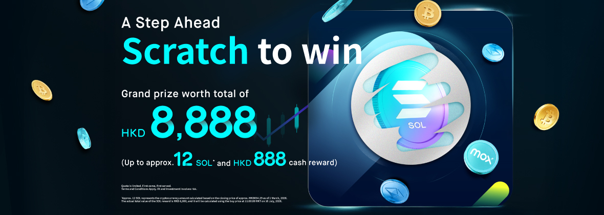 Scratch to win big💥 5 Missions = 5x The Chance to scratch & win up to reward worth HKD8,888 🥳