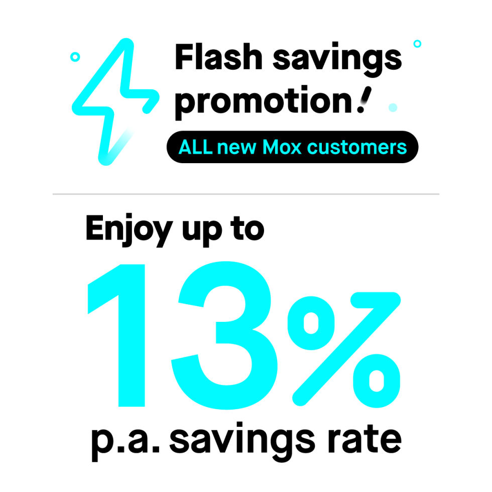 Up to 13% p.a. interest⁶ with Mox today for all new customers!