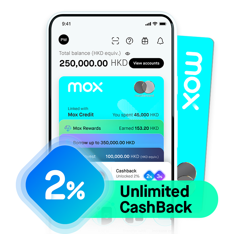 Basic reward of up to 2% Unlimited CashBack⁵