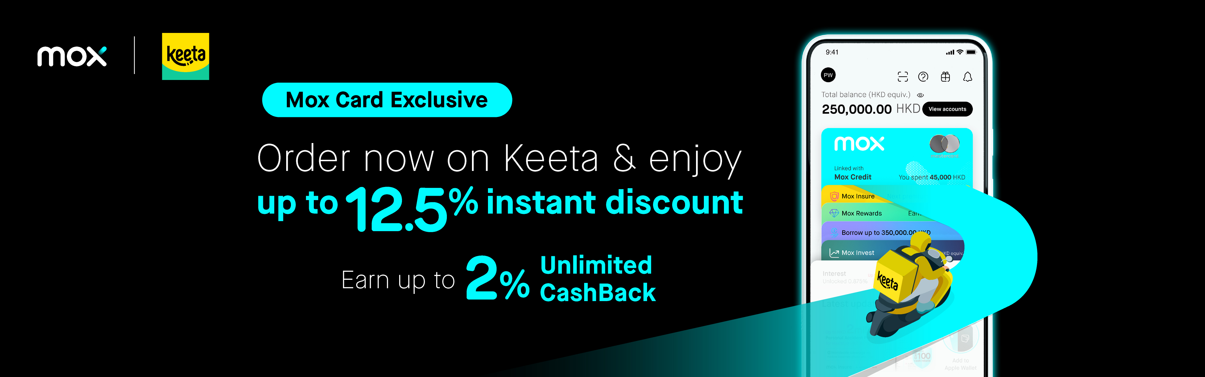 Save up to HKD80 this month in Keeta with Mox Card | Mox