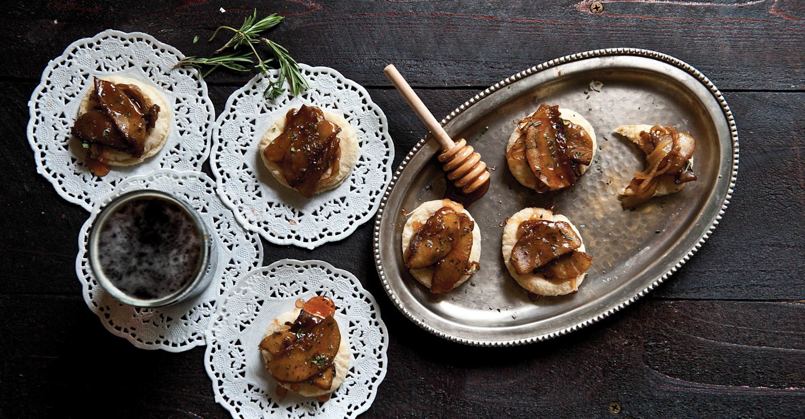 Belgian Ale Caramelized Apple and Onion Tarts Recipe Primary Image