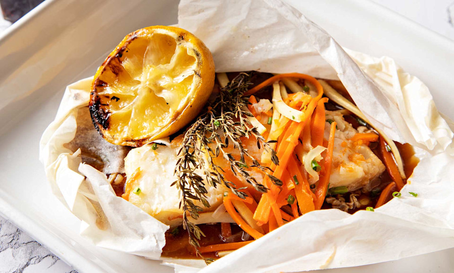 Cooking With Beer: Dark Lager–Steamed Halibut in Parchment Image