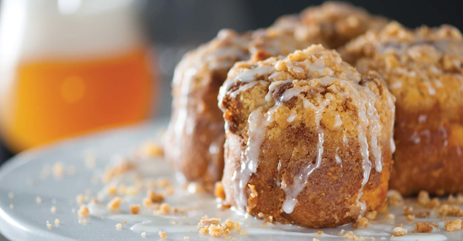 Beer-Glazed Apple Crumb Cupcakes Recipe Image