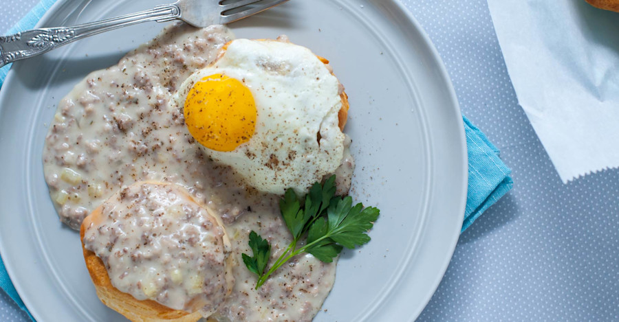 Biscuits and Porky Beer Gravy Recipe Image