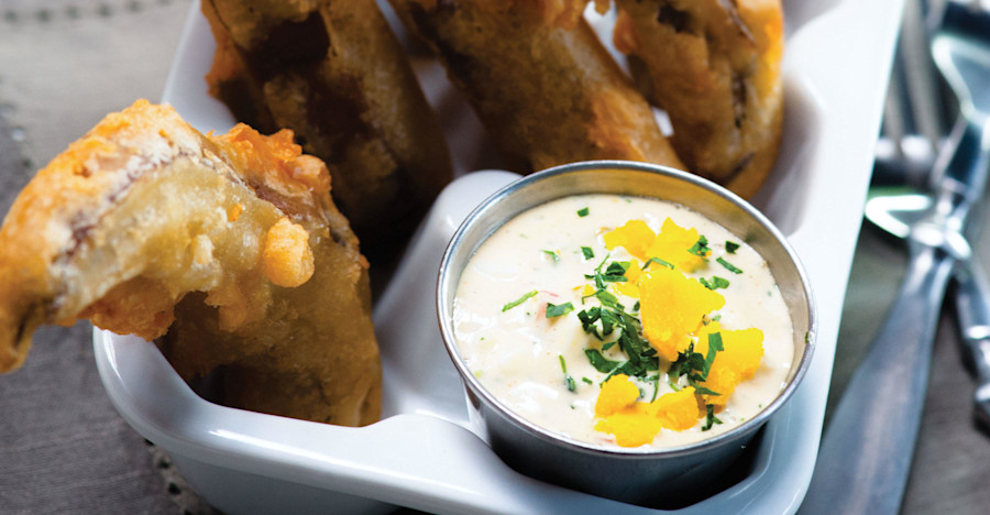 Boiler Maker Battered Portobello Fries with Gribiche Sauce Recipe Image