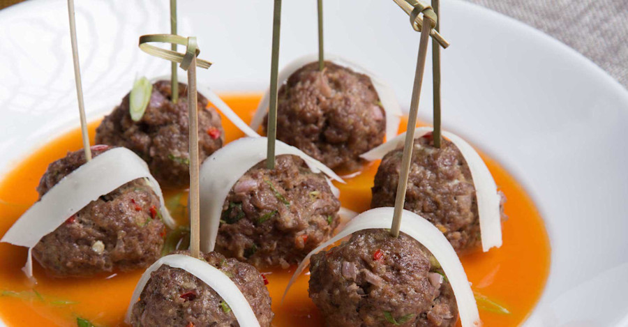 Lamb Meatballs in Beer-Tomato Broth Recipe Image