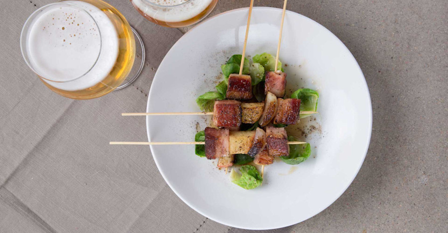 Crispy Pork Belly Skewers Recipe Image