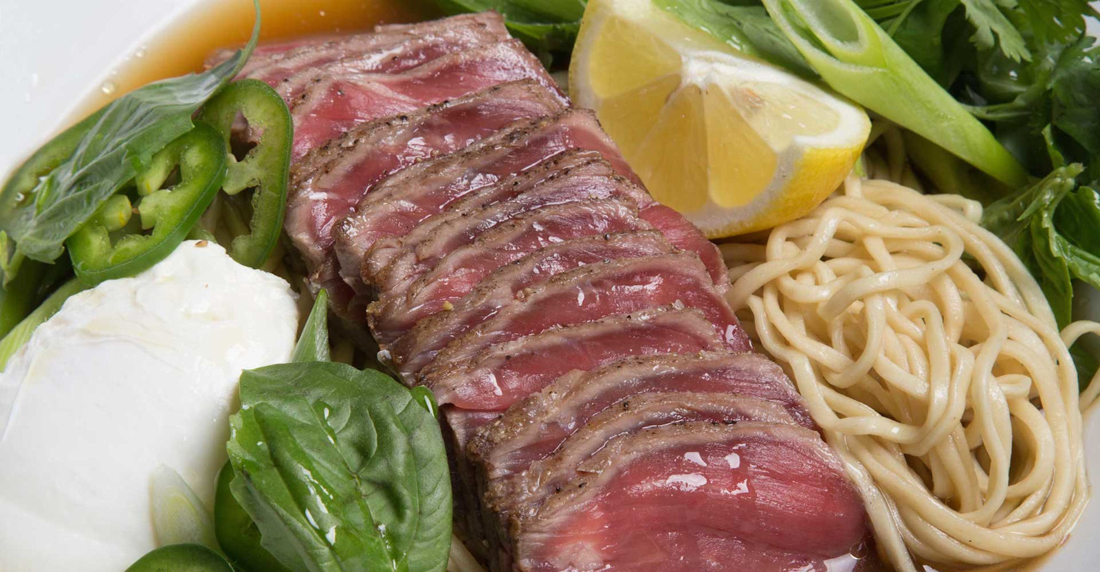Pretzel Noodle Pho with Sliced Beef Recipe Primary Image