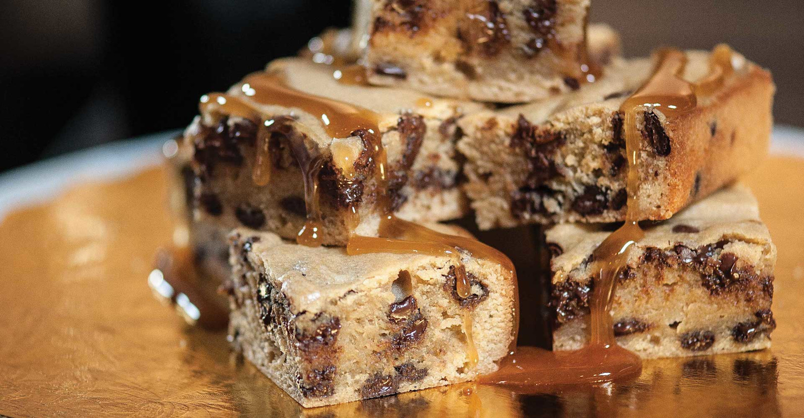 Chocolate Chip–Porter Caramel Blondies Recipe Primary Image