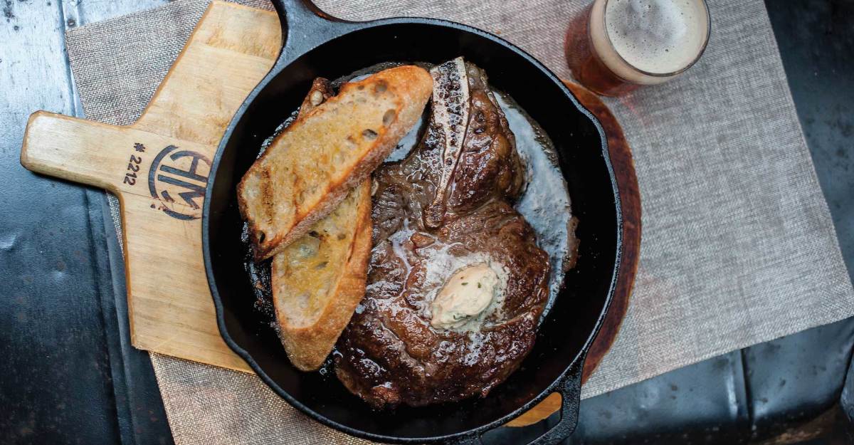 Cast Iron Rib-Eye with Blue Cheese–Beer Butter Recipe | Craft Beer