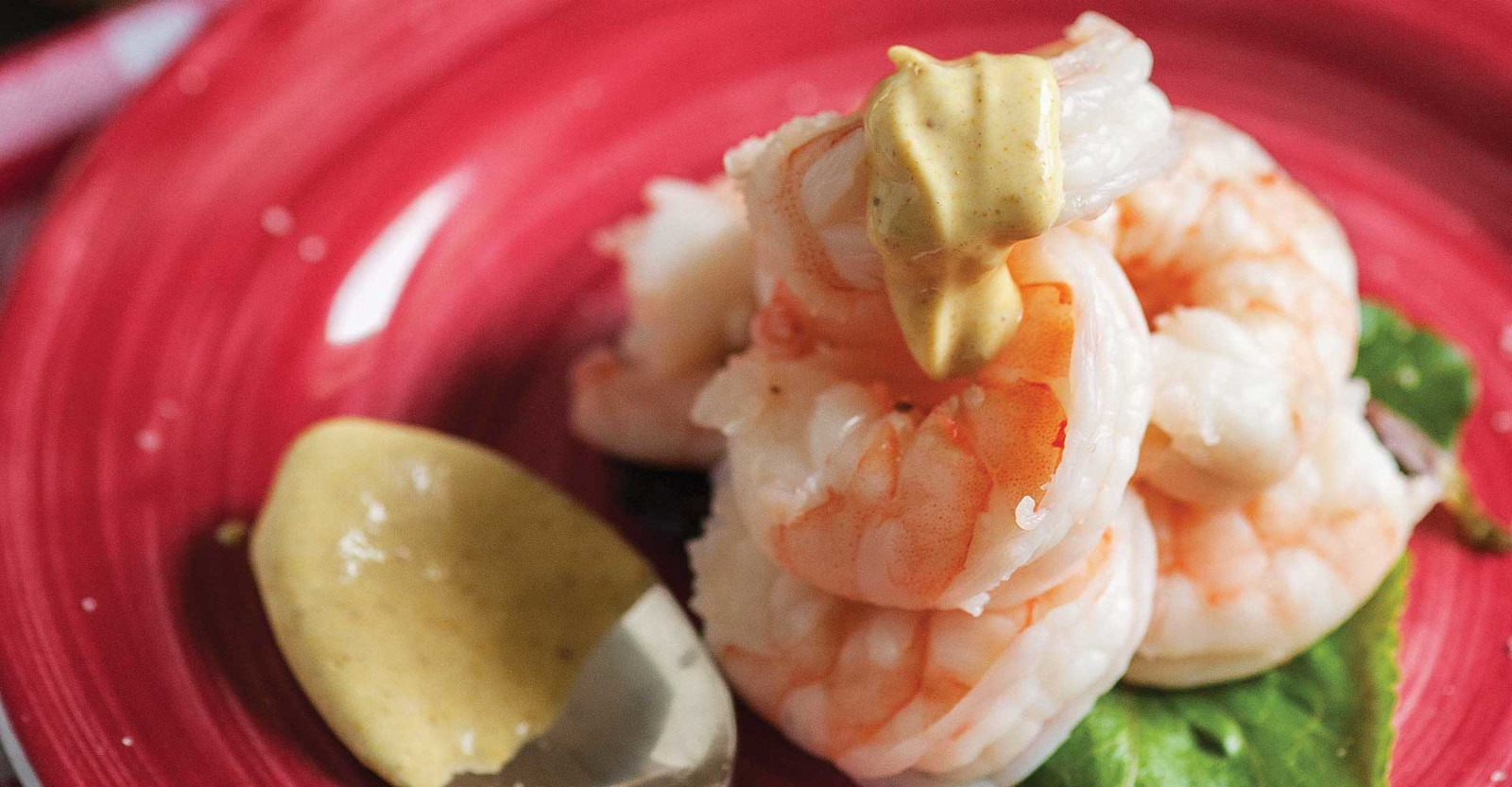 IPA-Poached Shrimp with Curried Mayo Sauce Primary Image