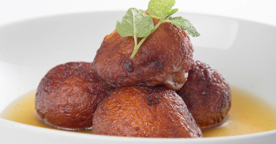 Gulab Jabun with Orange-Cardamom Wheat Beer Syrup Recipe Image