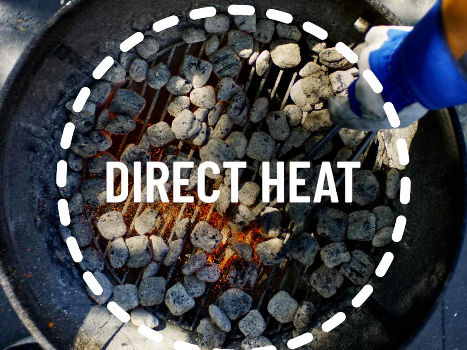 Direct-Heat Grilling  - textblock image 0 for how-to-arrange-charcoal-in-grill