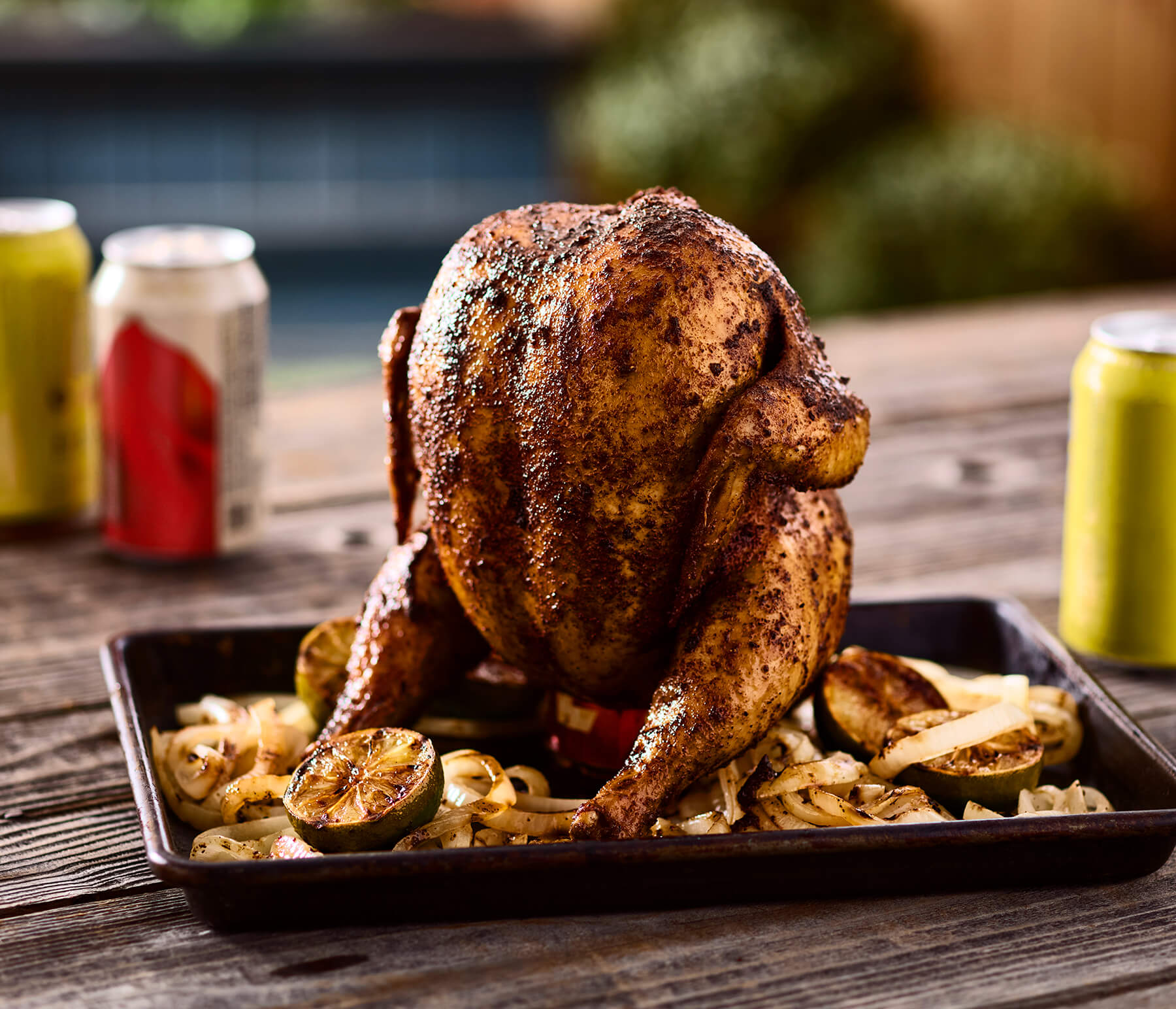 Spice Rubbed Beer Can Grilled Chicken with Lime Recipe | Kingsford™