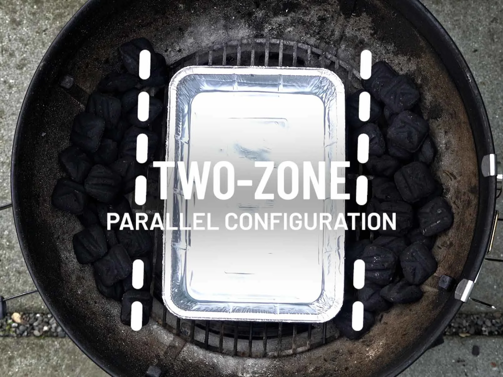 Two-Zone Fire: Parallel Configuration - textblock image 0 for how-to-arrange-charcoal-in-grill