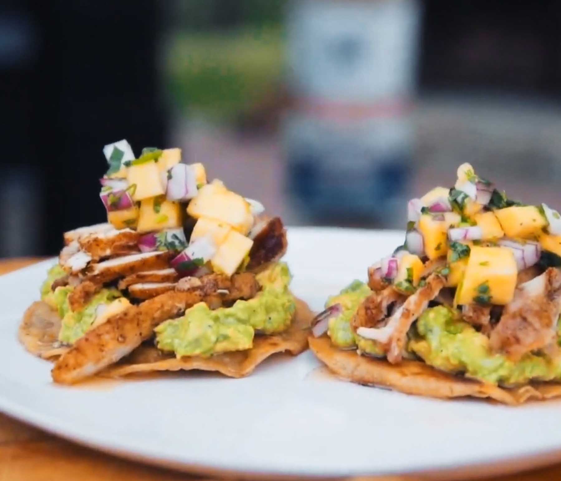Chipotle Chicken Tostadas with Pineapple Salsa and Avocado | Kingsford™