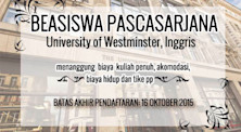 BEASISWA PASCASARJANA – UNIVERSITY OF WESTMINSTER, INGGRIS