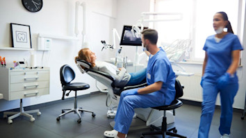 Busy dentists at work