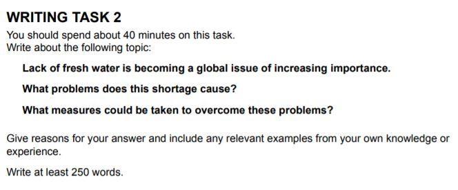 Contoh soal Writing untuk IELTS