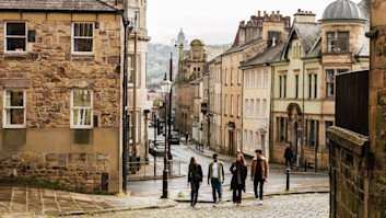 Lancaster University students exploring the city