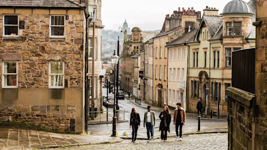 Lancaster University students exploring the city