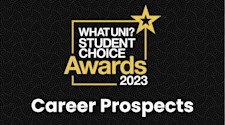 The Whatuni Student Choice Awards 2023 logo with the words 'Career Prospects' underneath